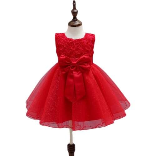 2016Wedding Gowns Kids Formal Party Christening Communion Flower Girl Dresses Infant Pageant Dresses for Little Girls 80-130cm