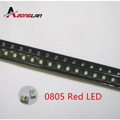 4000PCS LEDs SMD 0805 Red Diodes SMD LED 0805 SMD Diode 2.0*1.2*0.8mm 0805 smd led Red light-emitting diode 620-625nm