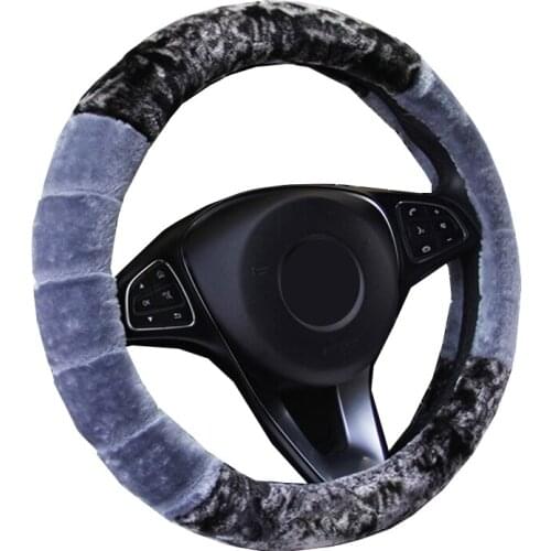 Plush Car Steering Wheel Cover Wrap Volant Comfortable Big Truck Bus Van Lorry For 36 38 40 42 45 47 50 CM Warm Winter Soft