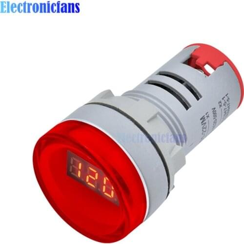 22MM AC 60-500V AC60-500V 0-50A LED Digital Display Gauge Volt AC Voltmeter Voltage Meter Indicator Pilot Light Red
