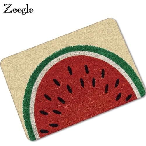 Zeegle Welcome Fruits Printing Rubber Floor Mat Water Non-slip Shower Room Kitchen Carpet Indoor Bathroom Throw Rugs