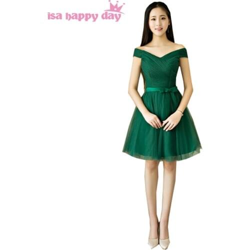 Special occasion high fashion robe de soiree formal woman deep green gown ball dress elegant prom dresses new 2020 short H4134