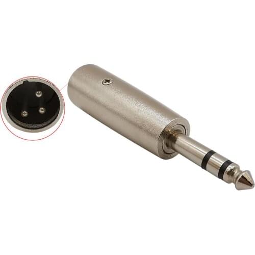 1Pcs 3Pin dual channel Speaker TRS Male To Female Adapter XLR Male To 1/4"6.35 6.5mm Stereo Microphone Mic connector Converter