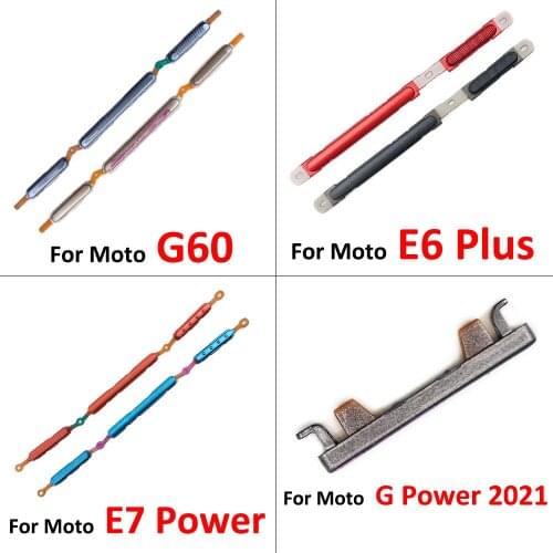 10Pcs/Lot，New Power Volume Side Button Key For Motorola Moto E6 Plus E7 Power G Power 2021 G60