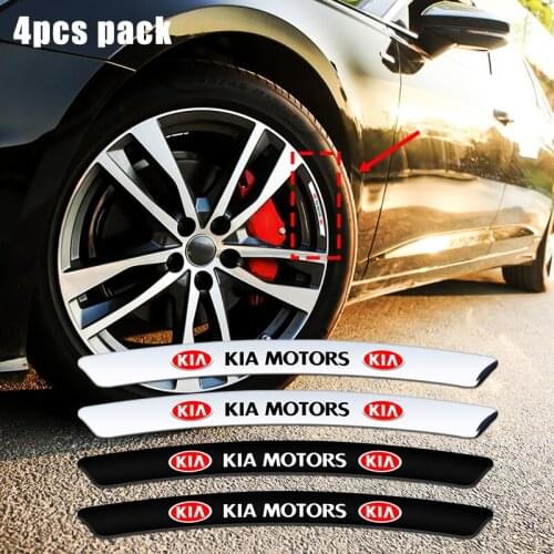 4Pcs Carbon Fiber Protection Car Bumper Strip Wheel Eyebrow Edge Accessories For KIA Mitsubishi Benz BMW Toyota Honda Volkswagen