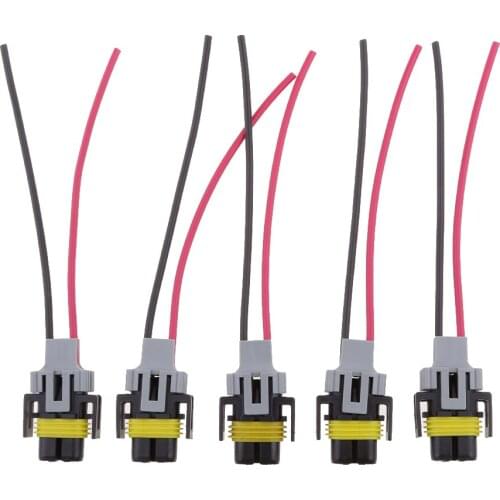 5 Pieces Car H11 Headlight Fog Lamp Wiring Harness Wire Connector Male Plug