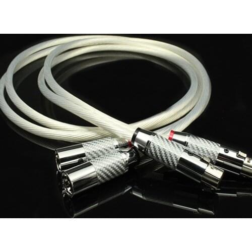 5N OCC Silver + White Carbon Fibre 2 XLR To 2 XLR Balanced Audiophiles Audio Cable for Home Theater DVD TV Amplifier CD Player