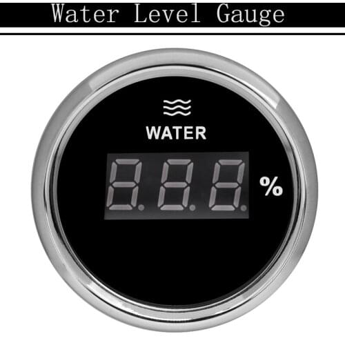 Car Water Level Gauge Digital Waterproof Water Tank Level Gauge 0-190 Ohms/240-33 Ohms Liquid Gauge With Red Backlight 12V/24V