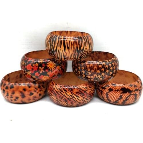 Free shipping!3.8cm width african pattern wood bangle can mixed 6 patterns