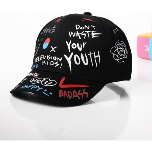 Graffiti Baseball Cap Women Men 2020 Summer Letter Print Snapback Gorras Para Hombre Casquette Femme Hip Hop Womens Hats Black