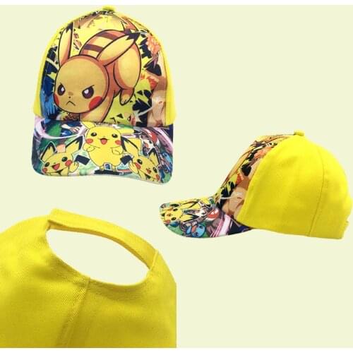 Pokemon Pokemon Pikachu Anime Baseball Cap Childrens Sun Hat Boys and Girls Baseball Cap Childrens Hat Peak Cap Anime Sun Hat