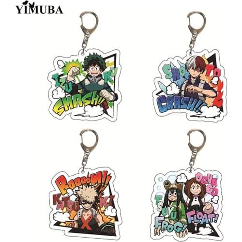Boku No Hero Academia My Hero Academia Keychain Cool Anime Figures Midoriya Izuku Bakugou Katsuki Todoroki Shouto Key Chain Ring
