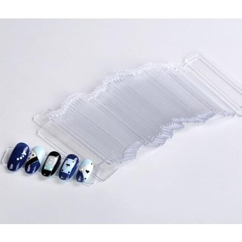 DIOZO 50Pcs False Nail Tips Display Stand Practice Acrylic Holder Strip Fashion Beauty Transparent Manicure Showing Tools
