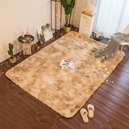 Bedroom Rug Fluffy Carpet Nordic For Home Living Room Floor Mat Tie Dye Gradient Plush Bedside Carpet Decoracion Hogar Moderno