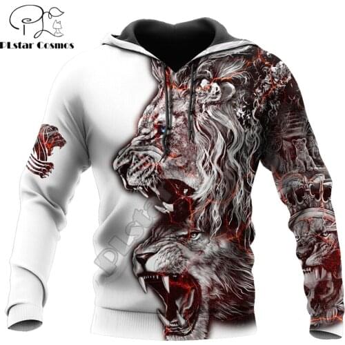 Beautiful Lion 3D All Over Printed Men Autumn Hoodie Unisex Sweatshirt Zip Pullover Casual Streetwear KJ469 Drop shipping