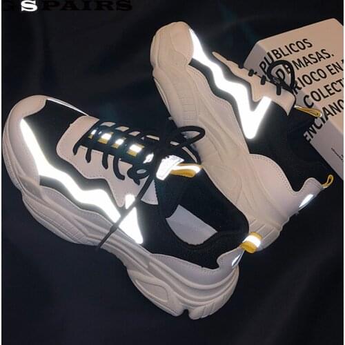 Reflective Sneakers Women Fashion Vulcanized Shoes Designer Platform Sneakers Ladies Trainers Female Basket Femme Couple shoes