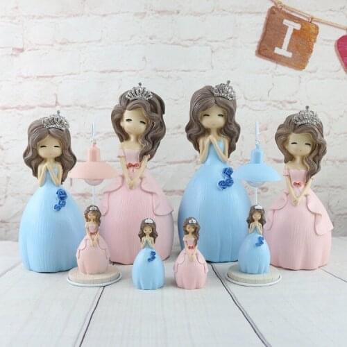 Little girl princess figurine lovely coin box princess girl piggy bank home decor