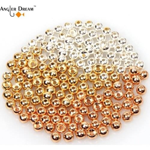 Fly Tying Materials Gold Copper Silver Tungsten Fly Tying Beads Fly Fishing Nymph Head Ball 50pcs / lot