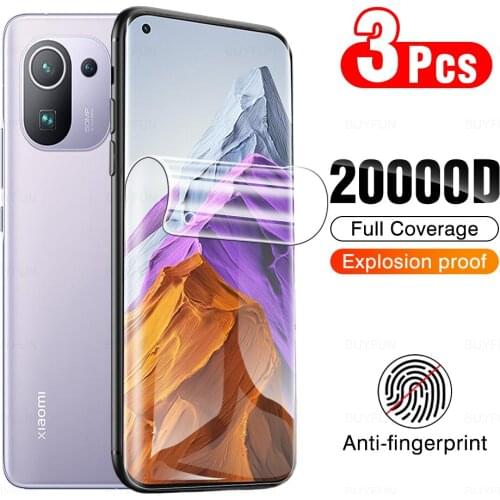 3Pcs Full Cover Soft Hydrogel Film For Xiaomi Mi 11 Pro Screen Protection For Xiomi Xiaomi11Pro 6.81" Phone Protector Not Glass