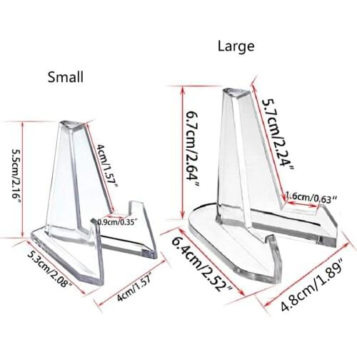 Pack 10 Acrylic Stands Mini Coin Display Easel Holder Small Rack for Display Collection Coin Capsule Challenge Coin Medal Holder
