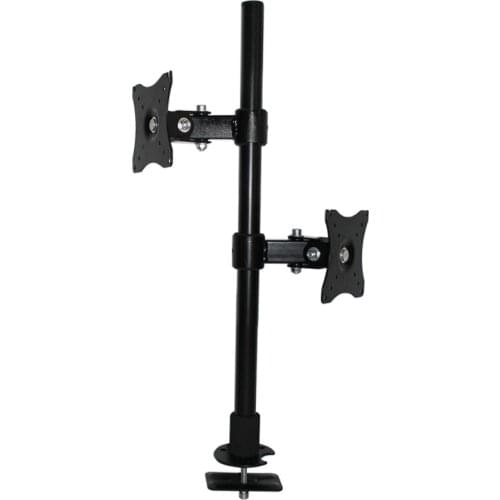 XD12-700 Full Motion Dual Monitor Desktop Stand Holder 14"-27" Perforation Base Bracket PC Mount Foldable Arm