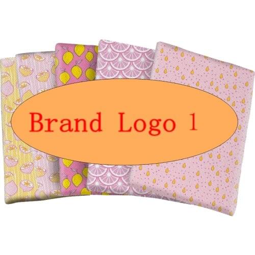 Polyester Cotton Fabric Printed Custom Brand Logo Twill Fabrics Sheet DIY Dress Handbag 50*145cm