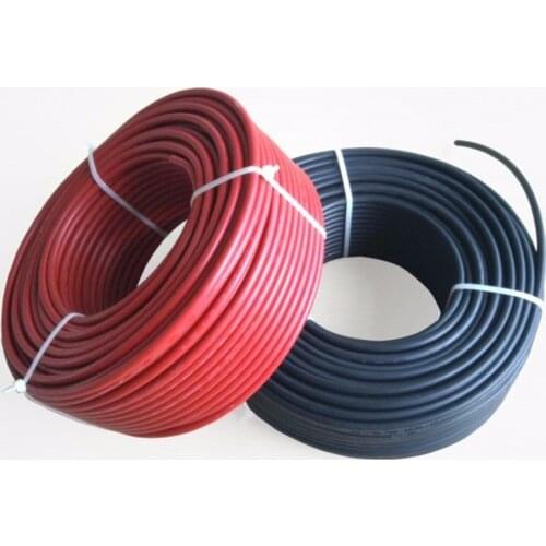 BULSUNSOLAR10m/roll Solar Cable Wire 1500V 4mm2/ 6mm2(12/10AWG) PV Cabel Red And Black Cable XLPE Jacket With TUV Approval