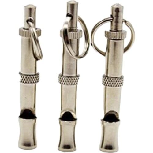 New 1PC Adjustable Pet Training Puppy Pet Dog Whistl Stainless Steel Dog Flute Training Supplies