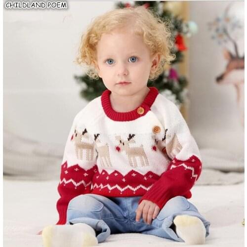 Boys Sweater Winter Baby Christmas Sweater Deer Knitted Baby Sweater Cashmere Infant Toddler Girls Sweater Kids Boys Cardigans