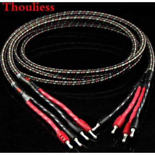 Thouliess Pair HIFI AQ CV8 7N OCC Speaker Cable Amplifier CD Speaker Audio Cable with CMC BFA Banana Plugs Connector Jack