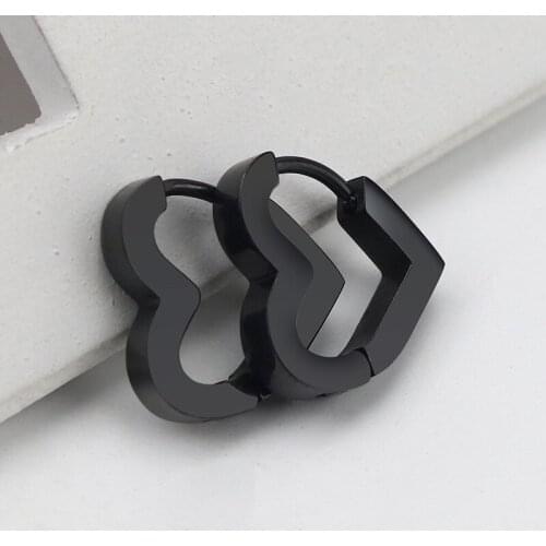 High Quality Triangle Heart Earrings Stainless Steel For Women Men Fashion Geometric Shaped Stud Ear Jewelry Gifts 2 Pieces