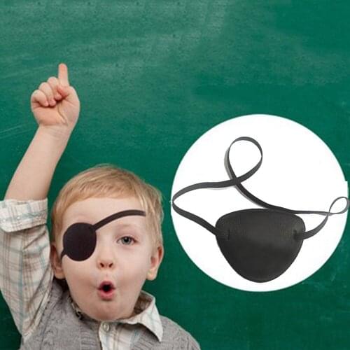 Unisex Black Single Eye Patch Washable Adjustable Concave Eye Patch Pirate Cosplay Costume Comfortable Eye Pad for Adults