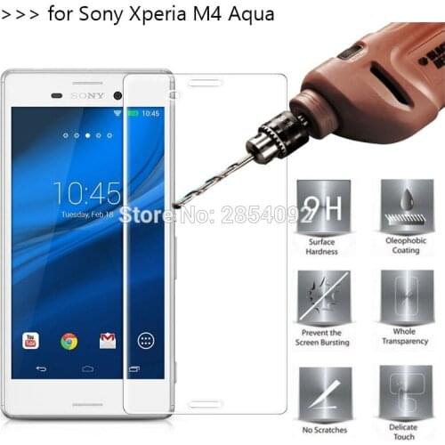 2.5D 0.26mm 9H Premium Tempered Glass For Sony Xperia M4 Aqua Screen Protector Toughened protective film For Sony M4 Glass Guard