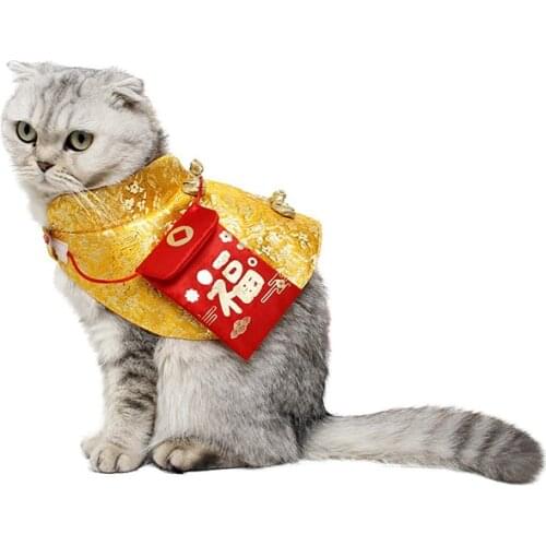 2 Size Chinese Style Spring Festival Red Envelopes Pet Cat Dog Cloak Shawls Collar Scarf Christmas New Year Gift Pet Supply