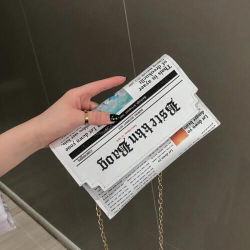 2020 Women Joker Messenger Bag Shoulder Envelope Bag ladies Personality Inkjet Newspaper Clutch Bags Chain Evening Diagonal Bags