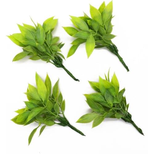 6pcs/bundle Artificial tree plastic grass christmas scrapbook flowers for home decor wedding party Fake plants gifts diy wreath