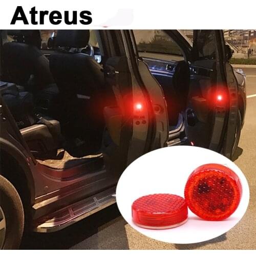 Atreus 2pc Car Door warning signal crash strobe lights LED For Mitsubishi ASX Suzuki Subaru Acura Jeep Renegade Fiat 500 Hyundai