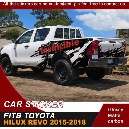 Car Decals Side Door Rear Trunk Mud Splash Graphic Vinyl Car Stickers Fit For TOYOTA HILUX Invincible 2015 2016 2017 2018 2019