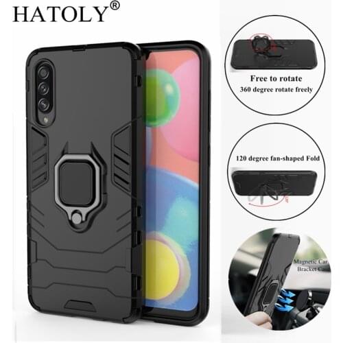 HATOLY For Samsung Galaxy A70S Case Cover Magnetic Suction Ring Bracket Cases Silicon Hard Armor Cover for Samsung A70S a707f/ds