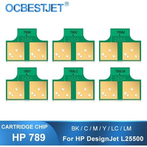 For HP 789 Ink Cartridge Chip New Upgrade Chip Compatible For HP Designjet L25500 Printer CH615A CH616A CH617A (BK C M Y LC LM)