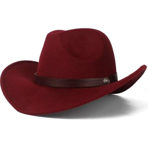 2019 Child Kids Wool Hollow Western Cowboy Hat Boy Girl Outblack Sombrero Hombre Jazz Cap Size 52-54