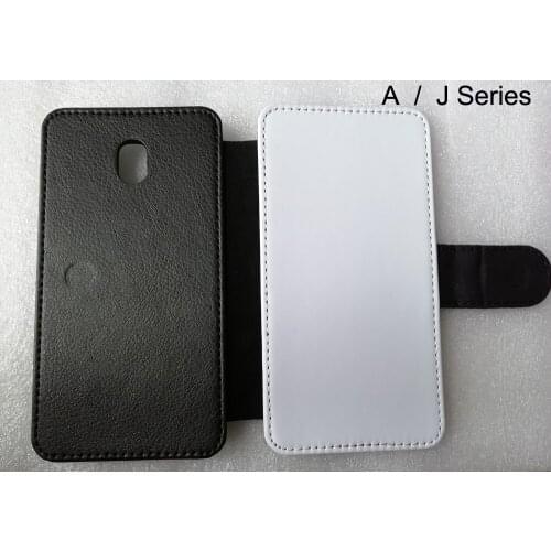 For samsung A3 A5 A6 A7 A8 J3 J5 J6 J7 2017 2018 Sublimation heat Flip Leather phone case + printable blank polyester 5pcs/lot