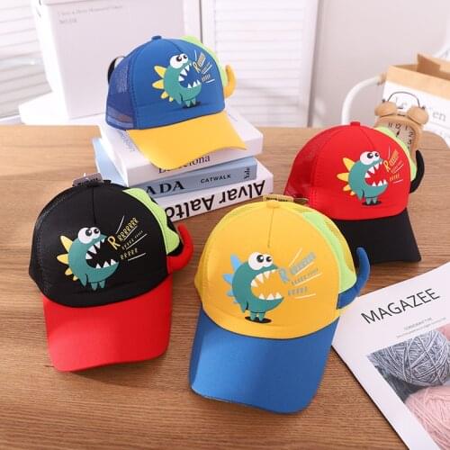 Doitbest 2021 Children Baseball mesh Cap summer HipHop Dinosaur cartoon kid sun Hats Boy Girl Caps child snapback Hat gorras