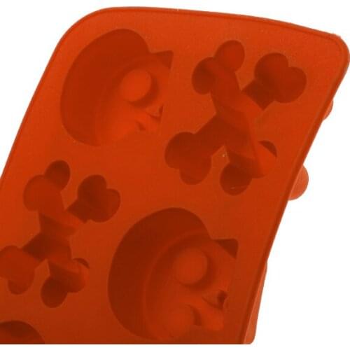 Skull Crossbone Ice Cube Mold Maker Tray - Red