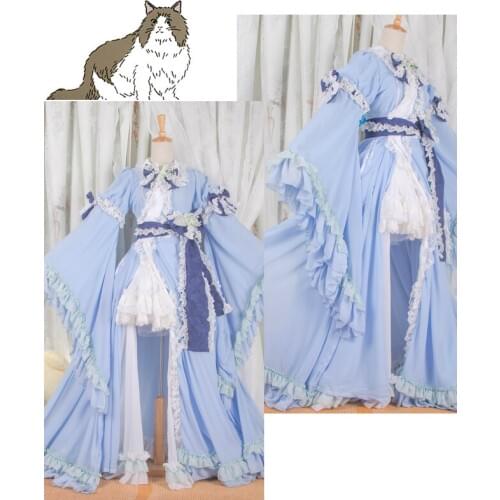 [Customized] Anime Touhou Project Saigyouji Yuyuko Lolita Dress Uniform Cosplay Costume Any Size Women Halloween Freeshipping