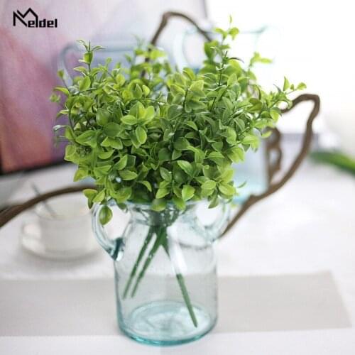 1PC Artificial Plastic Melon Seed Grass Plant Fake Green Plant Grass Branch Wedding Flower Arrangement Home Desk Pot Decor Plant