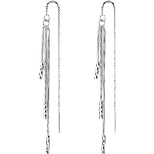 Prevent allergy quality Long Tassel Dangle Earrings Jewelry Geometric Korean Long Chain Ear line Women Girls Gift