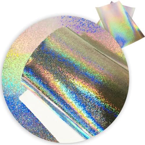 David accessories 20*33cm Laser Holographic Faux Synthetic Leather Fabric,DIY Garment Knotbow Bags Decoration Crafts,1Yc4917