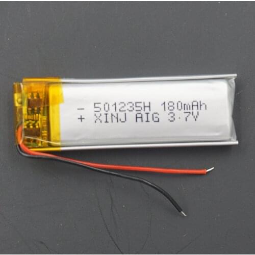 XINJ 3.7V 180mAh Lithium Polymer li po Li ion Battery cell 501235 For DIY glasses MP4 bluetooth earphone E-book Driving recorder