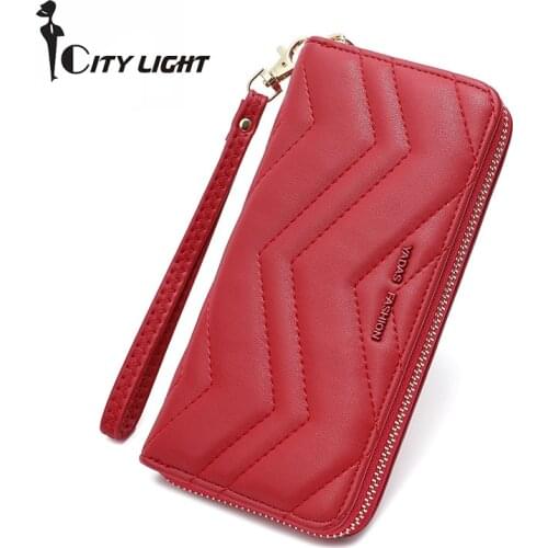 Fashion Ladies Wristband Wallet Women Long Wallets Zipper Purse Big Capacity Clutch Money Bag Card Holder